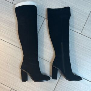 Gianni Bini Suede Black Boots. Worn once. Size 7.